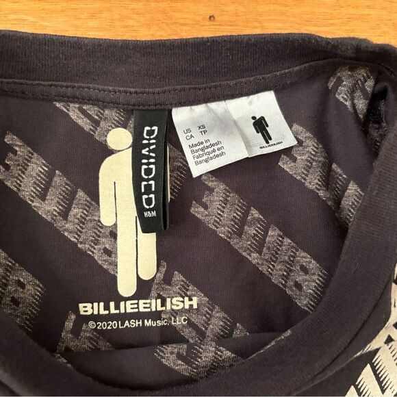 Billie Eilish H&M Divided grey/beige short sleeve tee shirt dress - Picture 3 of 3